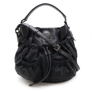 BURBERRY Shadow Black Check Crossbody Bag Shoulder Leather